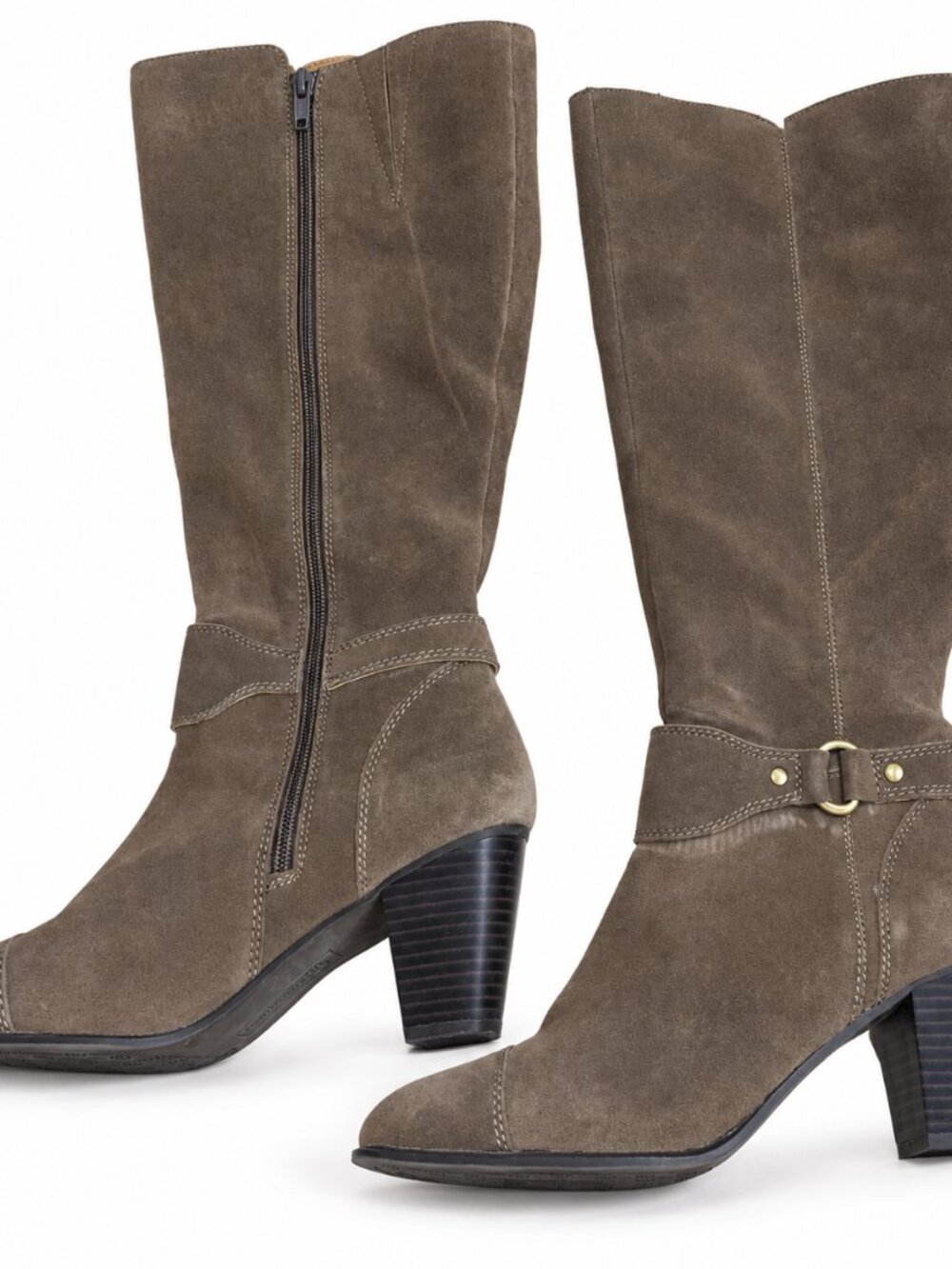Giani Bernini Cagney Brown Suede Knee High Heeled Boots Women’s 8B